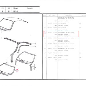ENCADREMENT DE PARE BRISE CABRIOLET OCCASION N°3463