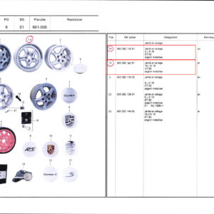 JANTES EN ALLIAGE AVANT ET ARRIÈRES PORSCHE 993 RS / 99336213681 / 99336214081 / N°5436