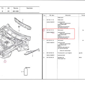 CARROSSERIE PARTIE AVANT PORSCHE 997 CARRERA 4 / 99750191101GRV / N°5768