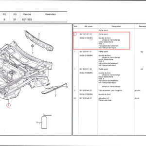 CARROSSERIE PARTIE AVANT PORSCHE 997 CARRERA 2 / 99750191100GRV / N°5769
