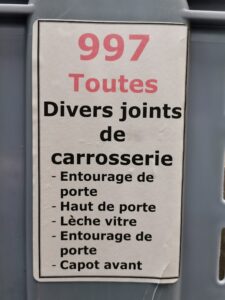 DIVERS JOINTS DE CARROSSERIE PORSCHE 997