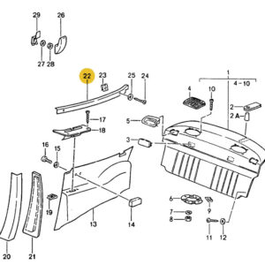 COUVRE HAUT LATERAUX ARRIERES PORSCHE 964 TARGA / 9645550914005T / N°2393