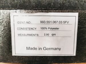 TAPIS DE COFFRE AVANT NOIR PORSCHE 993 / 993551067035FV / N°6286