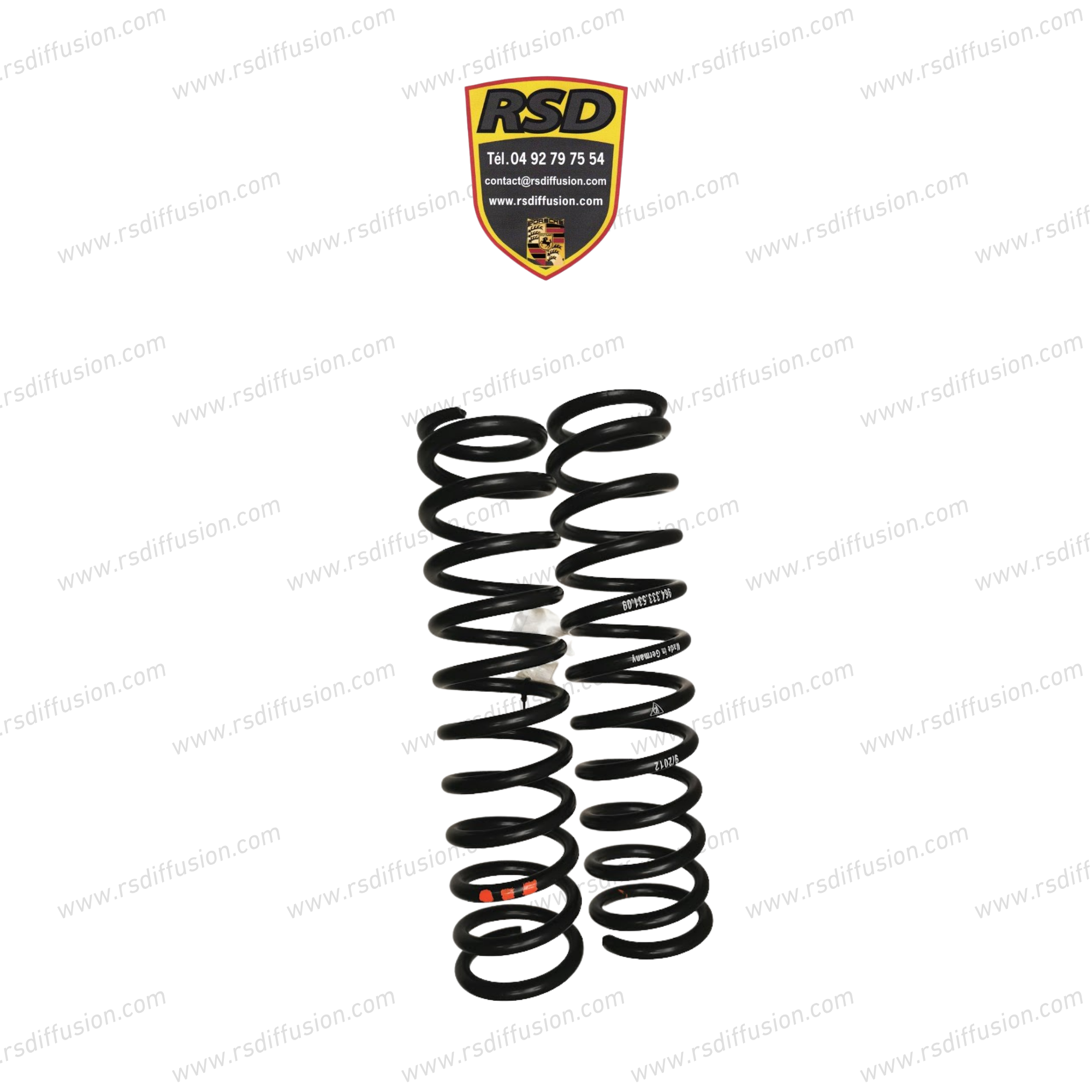 PAIRE DE RESSORTS AR ORIGINE PORSCHE 964 CARRERA 4 ET T-LOOK / 96433353109504 / N°6401