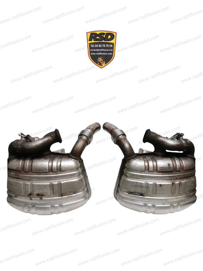 SILENCIEUX SPORT A VALVES COTE AR GAUCHE ET DROIT ORIGINE PORSCHE 996 3L6 4S / 99611198405 / 99611198505 / N°6469