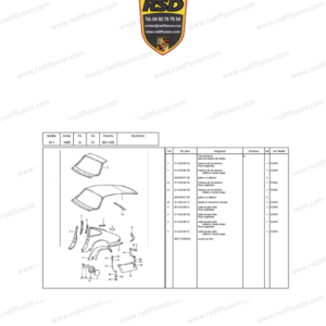 PAVILLON / TOIT EXTÉRIEUR ORIGINE PORSCHE 911 TYPE G / 91150308712GRV / N°6491