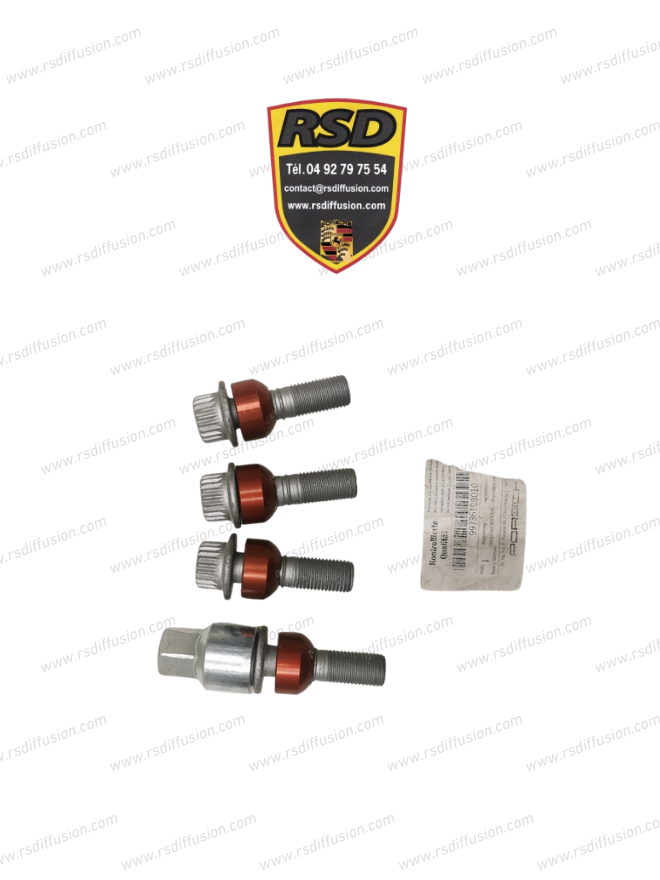 1 JEU DE BOULONS DE ROUE + ANTIVOL (ÉCROU) ORIGINE PORSCHE 987-2 / 99736198010 / N°6512
