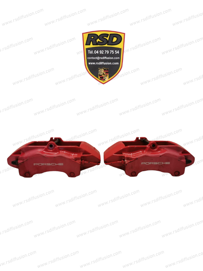 ÉTRIER DE FREIN AVANT ROUGE GAUCHE ET DROITE ORIGINE PORSCHE 996 4S /99635142910/99635143010