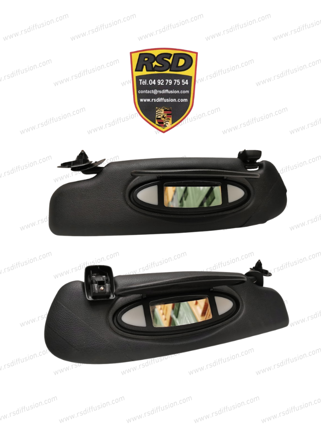 PARE SOLEIL ÉCLAIRANT NOIR COTE GAUCHE ET DROIT ORIGINE PORSCHE 997 GT3-2/ 99773103115A12/ 99773103215A12